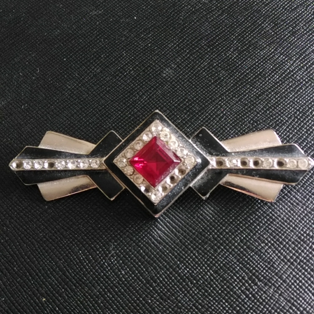Vtg Monet Art Deco Pin Brooch